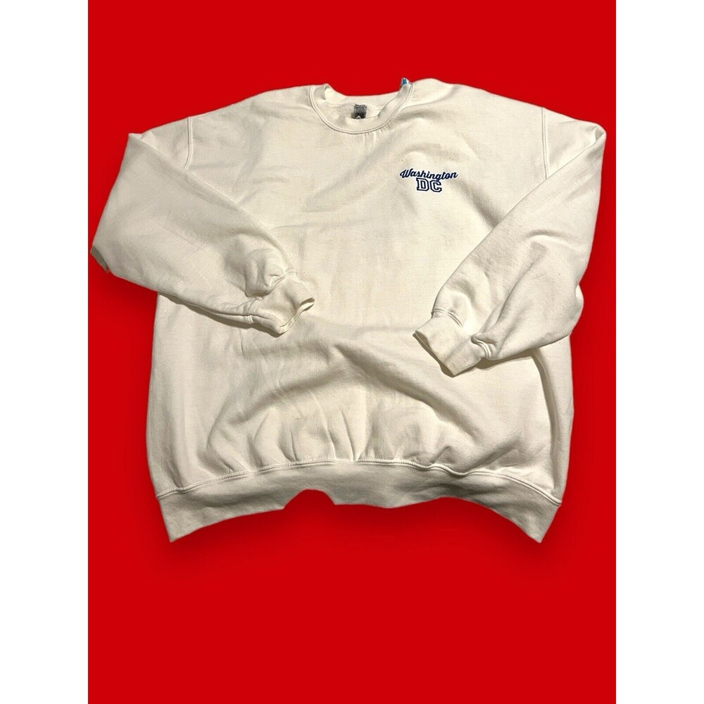 Washington D.C. USA Freedom July 4, 1776 White Long Sleeve Sweatshirt Unisex XL